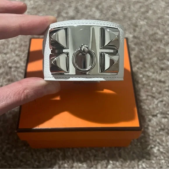 Authentic Hermes Collier De Chien White leather Bracelet! - Picture 2 of 3